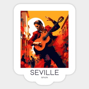 A Pop Art Travel Print of Seville - Spain Sticker